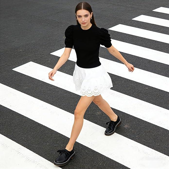 Lace-Up Loafers for Women Lug Sole Rounded Toe Oxford Shoes Business Work Office Dress Cute Non-Slip Comfortable Shoes
