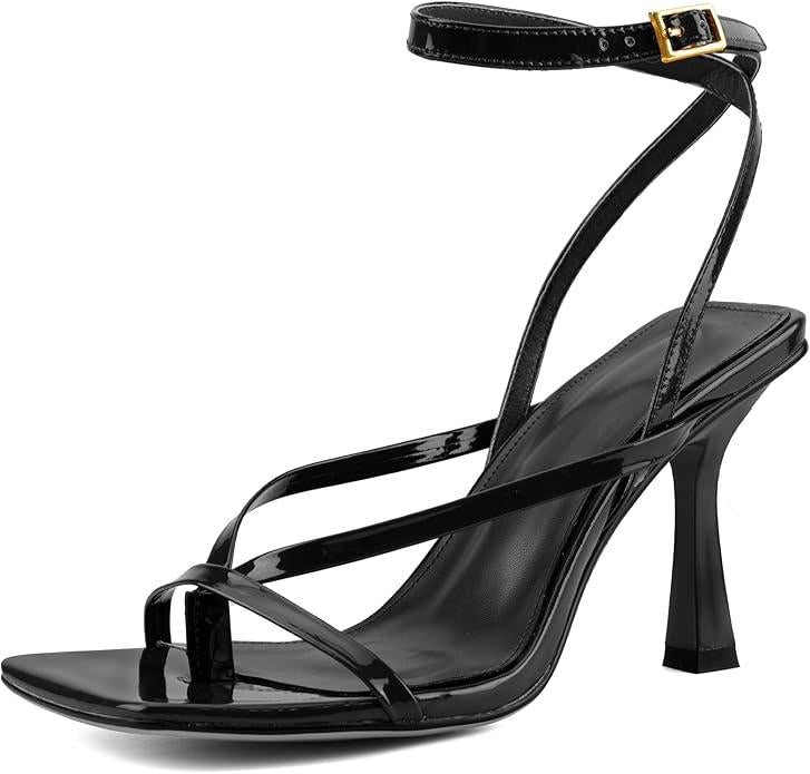 Women's Square-Toe High-Heel Sandals - Adjustable strap design inspired by flip-flops, essential high heels for parties and cocktail events