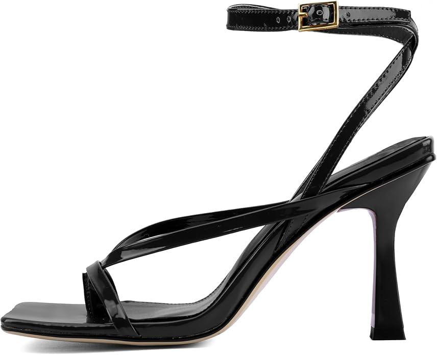 Women's Square-Toe High-Heel Sandals - Adjustable strap design inspired by flip-flops, essential high heels for parties and cocktail events
