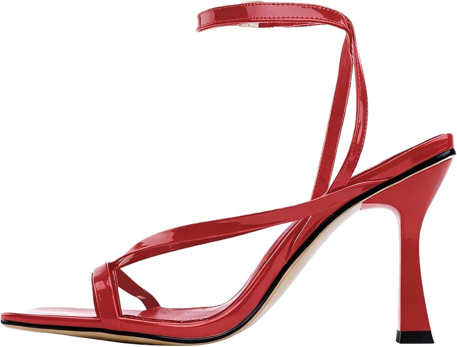 Women's Square-Toe High-Heel Sandals - Adjustable strap design inspired by flip-flops, essential high heels for parties and cocktail events