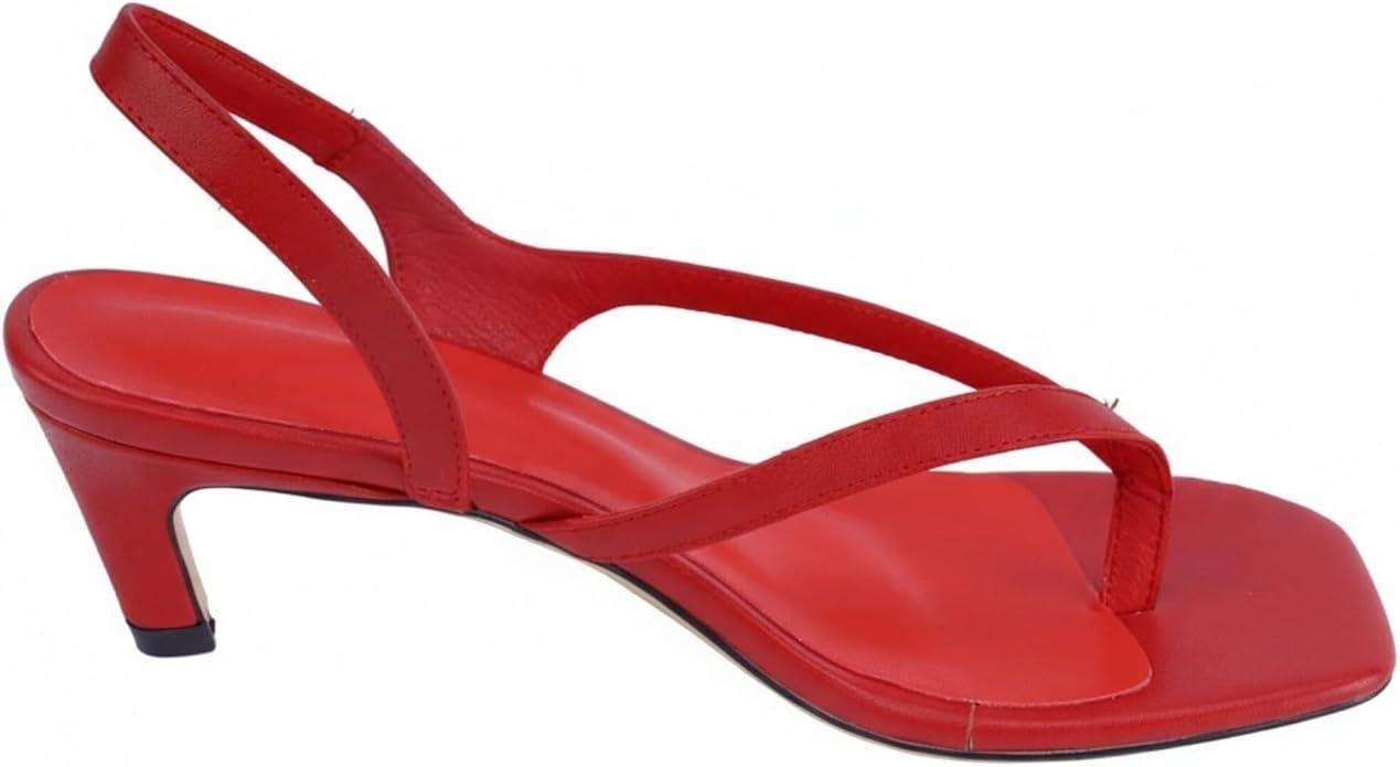 Women's Kitten Heel Flip Flops Open Toe Low Heel Beach Shoes Spaghetti Strap Square Toe Sandals