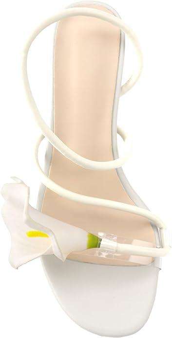 Flower High Heels for Women Calla Lily Open Toe Floral Stilettos Heels Sexy Strappy Heeled Sandals Wedding Birthday Dressy