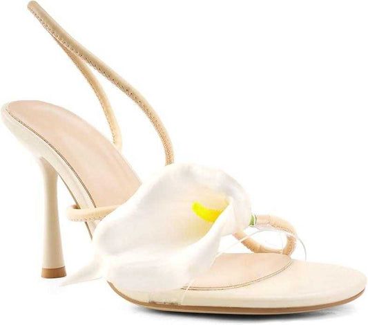 Flower High Heels for Women Calla Lily Open Toe Floral Stilettos Heels Sexy Strappy Heeled Sandals Wedding Birthday Dressy
