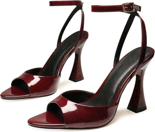 Black High Heels for Women Strappy Pointed Open Toe Heels Ankle Strap Kitten Heeled Sandals Wedding Bridal Party Prom Sexy Dress Shoes