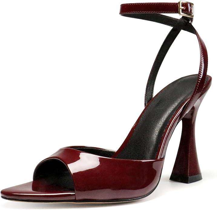 Black High Heels for Women Strappy Pointed Open Toe Heels Ankle Strap Kitten Heeled Sandals Wedding Bridal Party Prom Sexy Dress Shoes