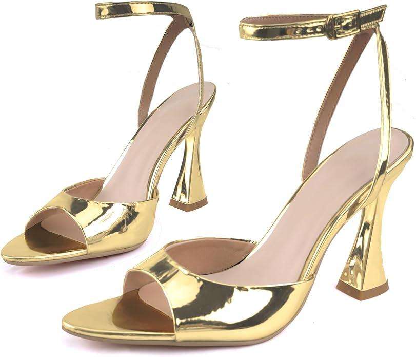 Black High Heels for Women Strappy Pointed Open Toe Heels Ankle Strap Kitten Heeled Sandals Wedding Bridal Party Prom Sexy Dress Shoes