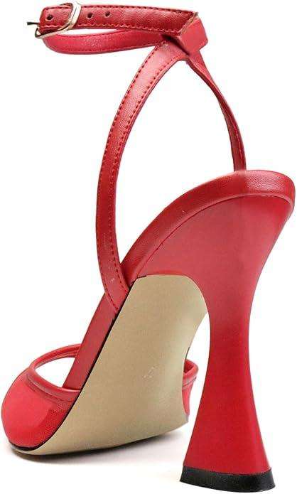 Black High Heels for Women Strappy Pointed Open Toe Heels Ankle Strap Kitten Heeled Sandals Wedding Bridal Party Prom Sexy Dress Shoes