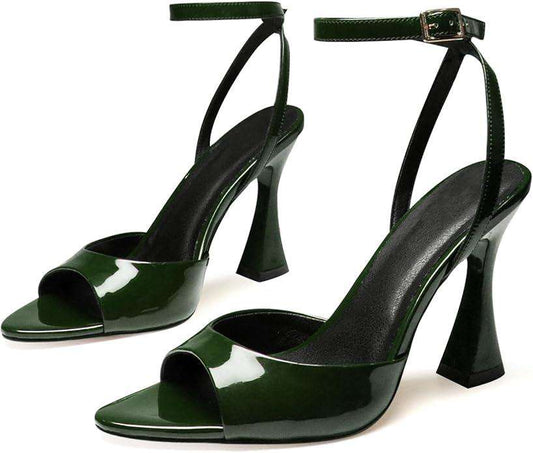 Black High Heels for Women Strappy Pointed Open Toe Heels Ankle Strap Kitten Heeled Sandals Wedding Bridal Party Prom Sexy Dress Shoes