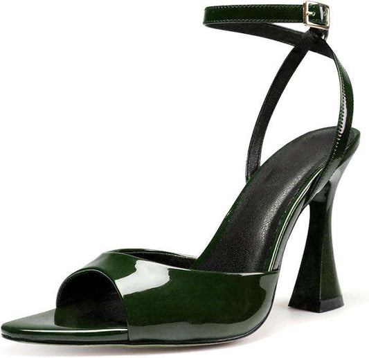 Black High Heels for Women Strappy Pointed Open Toe Heels Ankle Strap Kitten Heeled Sandals Wedding Bridal Party Prom Sexy Dress Shoes