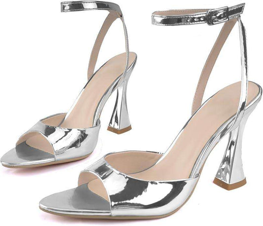 Black High Heels for Women Strappy Pointed Open Toe Heels Ankle Strap Kitten Heeled Sandals Wedding Bridal Party Prom Sexy Dress Shoes