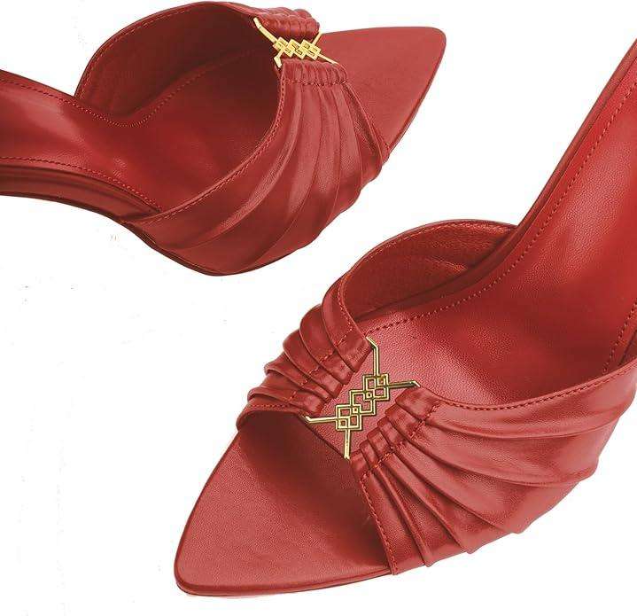 3.7-inch Women's Stiletto Mule Pointed Toe Open Toe High Heel Sandals Sexy Evening Dress Party Shoes