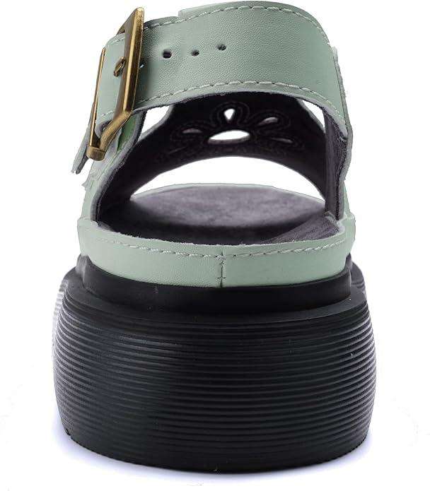 Women's Floral Brown Platform Sandals Adjustable Buckle with Non-Slip Sole T-Strap Comfort Open Toe Slip On Summer Beach Sandals